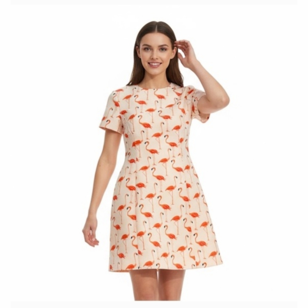 Kate Spade Cream Flamingo Mini Sheath Dress Size 4
